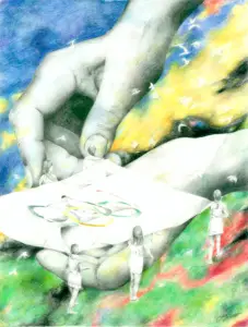 Heart in hand - Liston Bochette - Olympian - Secretary General - World Olympian Association - www.NURO.is Olympic Artist