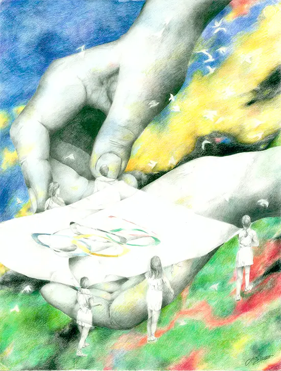 Heart in hand - Liston Bochette - Olympian - Secretary General - World Olympian Association - www.NURO.is Olympic Artist