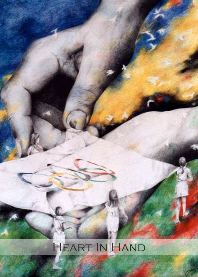 Heart in Hand - Liston Bochette Olympian Secretary General of the World Olympian Association www.NURO.is Olympic Artist